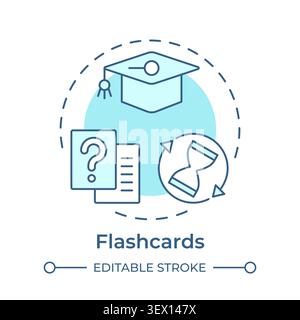 Flashcards soft blue concept icon Stock Vector