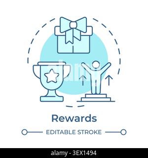 Rewards soft blue concept icon Stock Vector