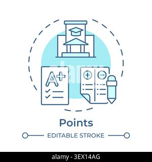 Points soft blue concept icon Stock Vector