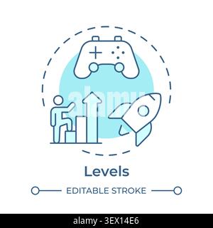 Levels soft blue concept icon Stock Vector