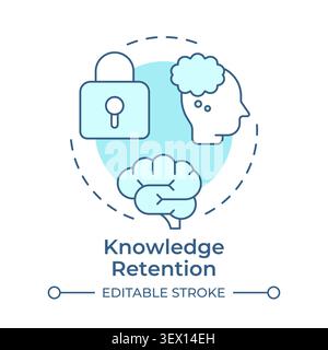 Knowledge retention soft blue concept icon Stock Vector