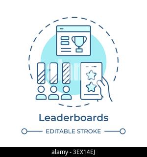 Leaderboards soft blue concept icon Stock Vector