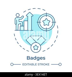 Badges soft blue concept icon Stock Vector
