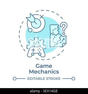 Game mechanics soft blue concept icon Stock Vector