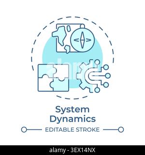 System dynamics soft blue concept icon Stock Vector