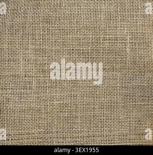 Texture of brown canvas textile for background. Flat lay Stock Photo