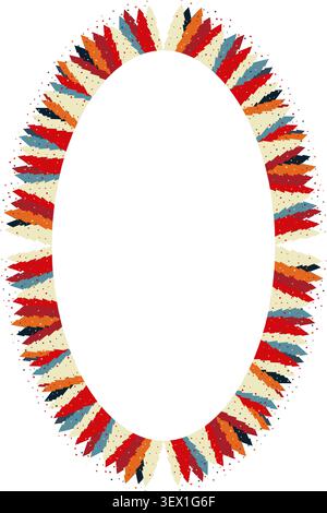 Colorful pine tree frame. Festive greeting template with Christmas tree elements. Design for greeting card Stock Vector