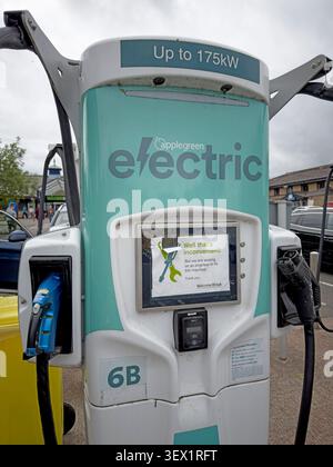 Out-of-order 175kW Applegreen Electric charger at Abington Services on the M74, affecting cross-border EV journeys Stock Photo