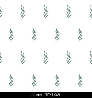 seamless botanical simple pattern with plants Stock Vector
