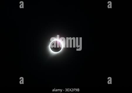 Telephoto shot of the Eclipsed sun during the great North American Eclispe of 2017. Stock Photo