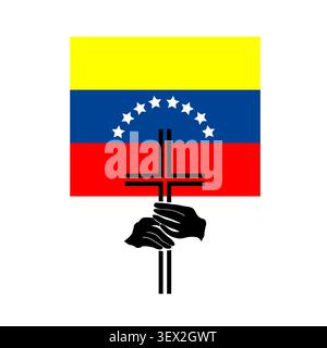 Pray for Venezuela Concept . Venezuela earthquake Hand drawn. Not AI, vector illustration Stock Vector