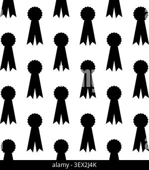 Vector seamless pattern of flat rosette award Stock Vector