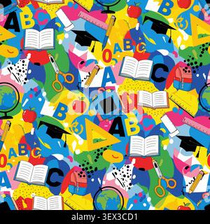 Back to School Seamless vector background Stock Vector