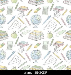 Back to School Seamless vector background Stock Vector