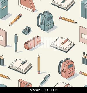 Back to School Seamless vector background Stock Vector