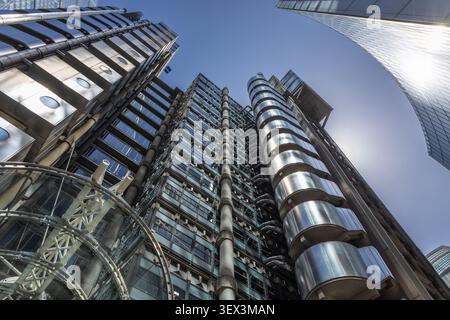 Low angle view of the Lloyd's building in London Stock Photo