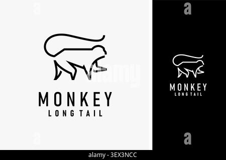 Monkey line logo symbol icon design Stock Vector