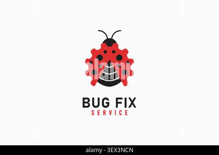 Bug fix logo symbol icon design Stock Vector