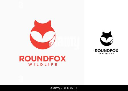 Circle fox logo symbol icon design Stock Vector