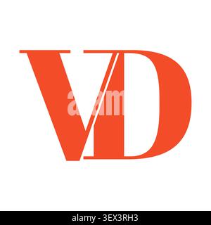 Modern letter VD symbol featuring clean geometric shapes, minimalist aesthetics, balanced composition, and versatile visual identity for corporate, te Stock Vector