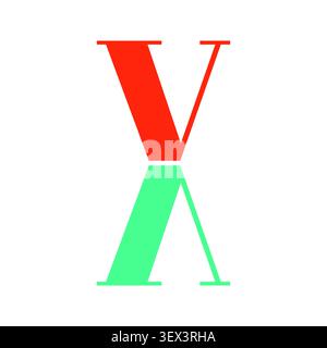 Modern letter XV symbol featuring a clean geometric style, minimalist composition, and versatile branding appeal. Ideal for logos, icons, corporate id Stock Vector