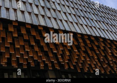 surface texture of oriented strand board (OSB), Wood board made from piece of wood Stock Photo Stock Photo