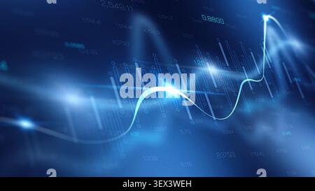 Chart shows stock exchange trading data over time with visual trends and patterns Stock Photo