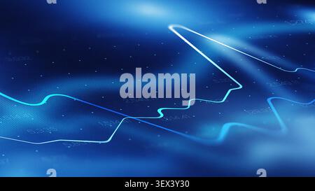 Stock exchange trading chart shows market trends and price movements in blue colors Stock Photo