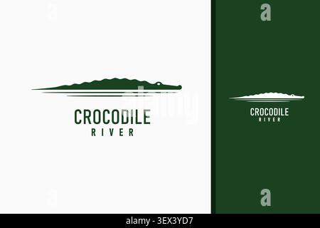 River crocodile logo symbol icon design Stock Vector