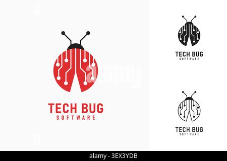Tech bug logo symbol icon design Stock Vector