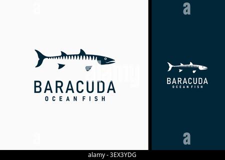 Barracuda fish logo symbol icon design Stock Vector