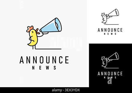Chick announce logo symbol icon design Stock Vector