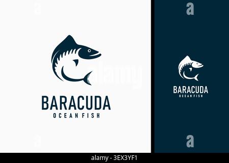 Barracuda fish logo symbol icon design Stock Vector