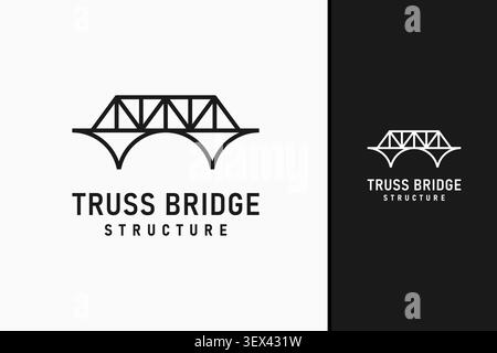 Truss bridge logo symbol icon design Stock Vector