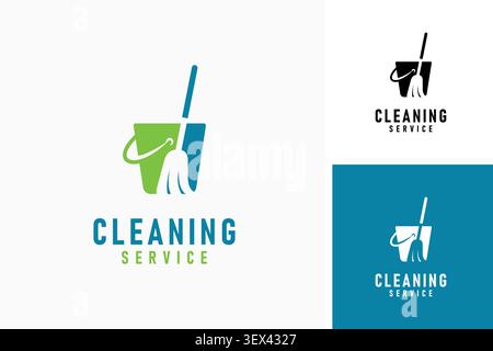 Cleaning service logo symbol icon design Stock Vector
