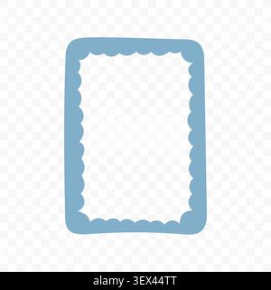 Blue Hand Drawn Scalloped Frame Stock Vector