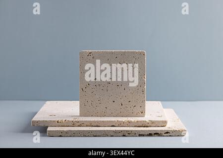 Textured Stone Tiles on Neutral Background for Interior Design and Architectural Concepts Stock Photo
