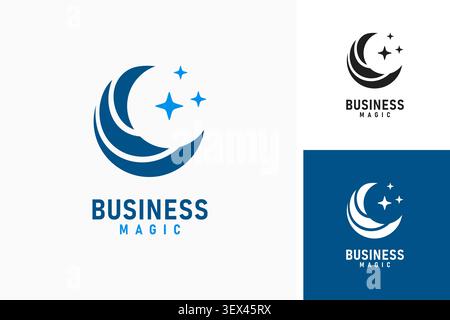 Abstract moon and star for business logo symbol icon design Stock Vector