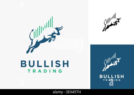 Bullish trade logo symbol icon design Stock Vector