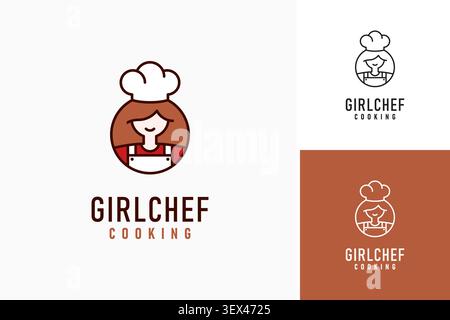 Woman chef logo symbol icon design Stock Vector