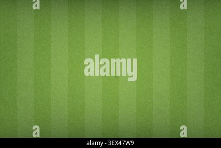 Realistic green grass texture featuring natural turf details and striped mowing pattern. High-quality sports field surface background suitable for football, soccer, golf, landscaping, outdoor design, presentations, websites, banners, and graphic projects. Stock Vector