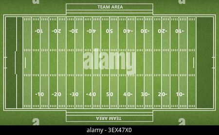 American football field background. Football field top view. Gridiron field layout. Stadium football field illustration. Vector illustrator Stock Vector