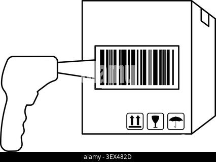 Barcode scanner icon. Package tracking vector. Warehouse logistics illustration. Inventory management icon. barcode scanner. Stock Vector