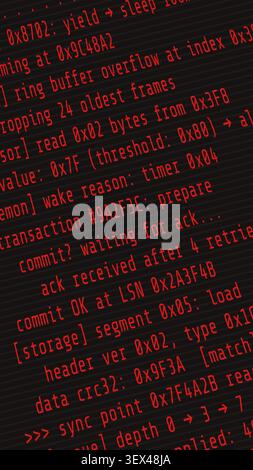 Vertical red programming code abstract vector on black background Stock Vector