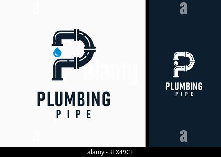 Letter P for plumbing logo symbol icon design Stock Vector