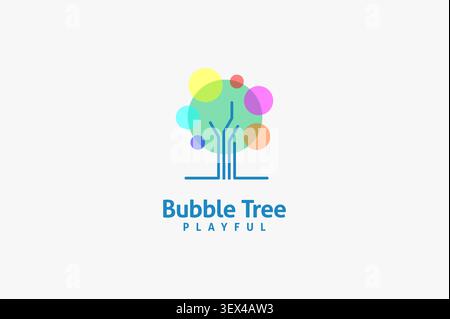 Bubble tree logo symbol icon design Stock Vector