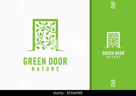 Green door logo symbol icon design Stock Vector