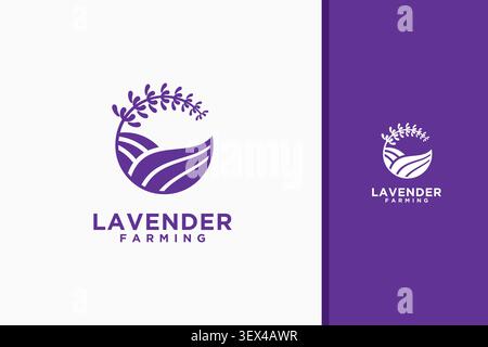 Lavender farm logo symbol icon design Stock Vector