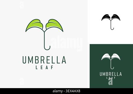 Umbrella leaf logo symbol icon design Stock Vector