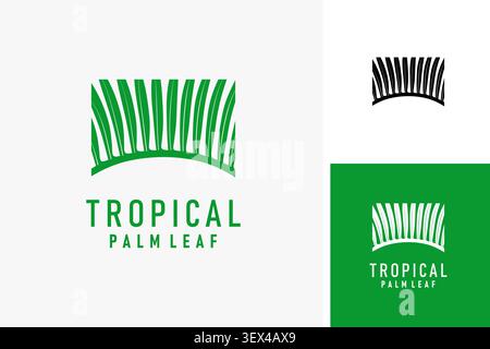 Palm leaf for tropical logo symbol icon design Stock Vector